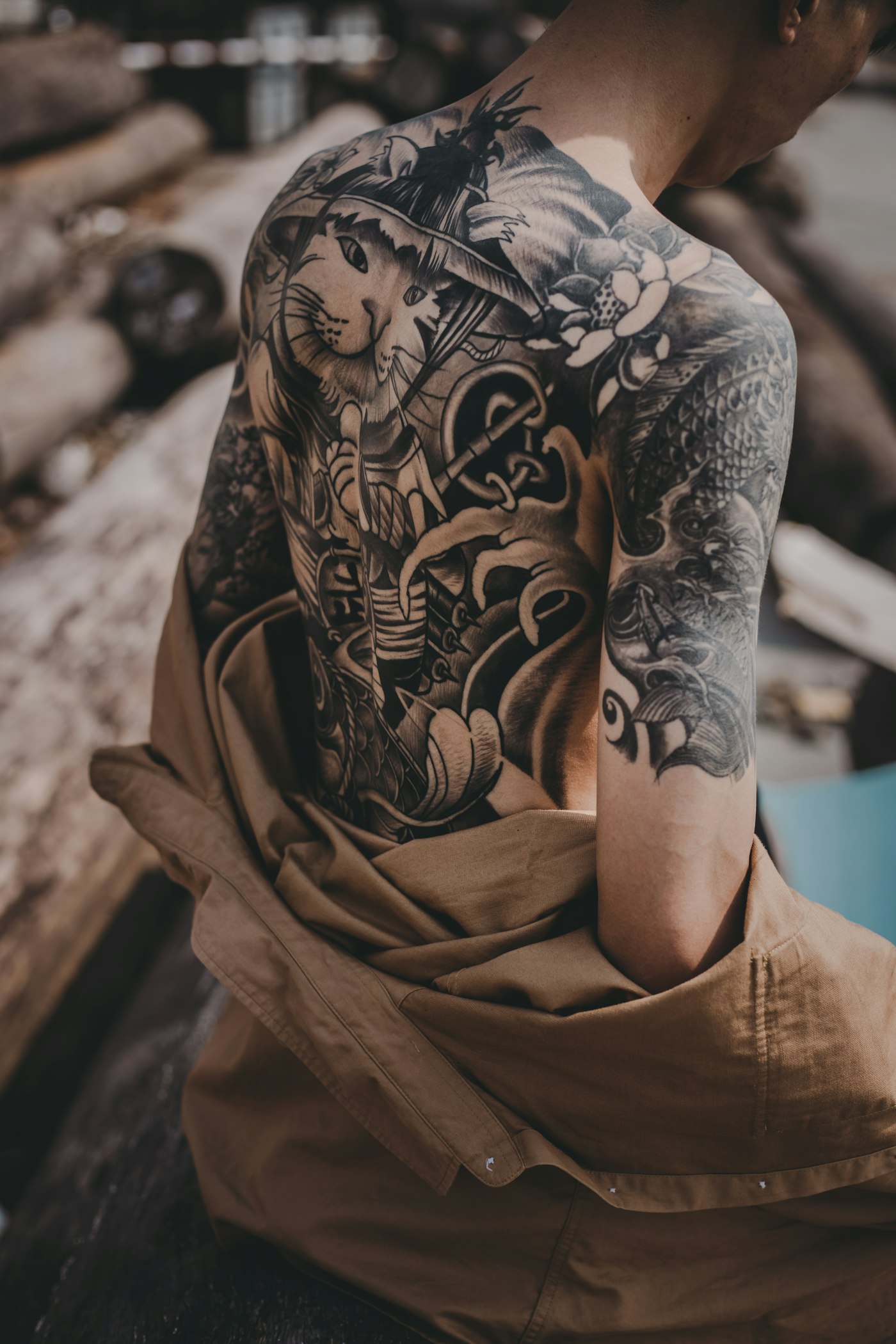 Japanese-style back piece tattoo